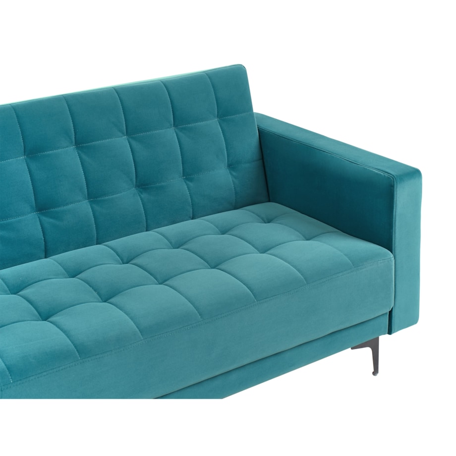 Sofa prawostronna rozkładana welurowa morska ABERDEEN