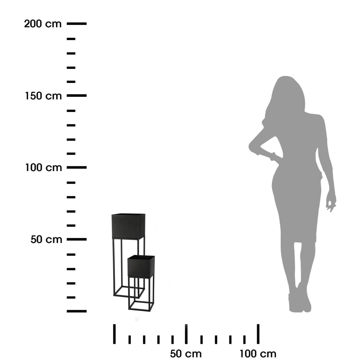 ProGarden Komplet metalowych kwietników 2 szt.