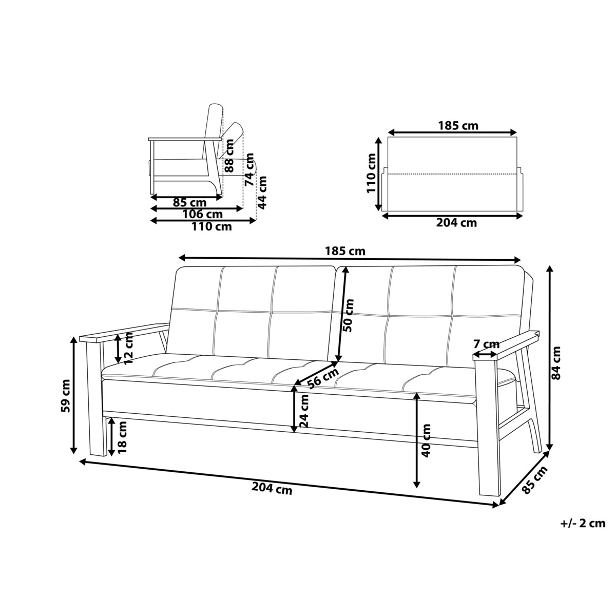 Sofa rozkładana TJORN Jasnoszary