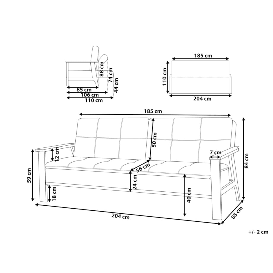 Sofa rozkładana TJORN Jasnoszary