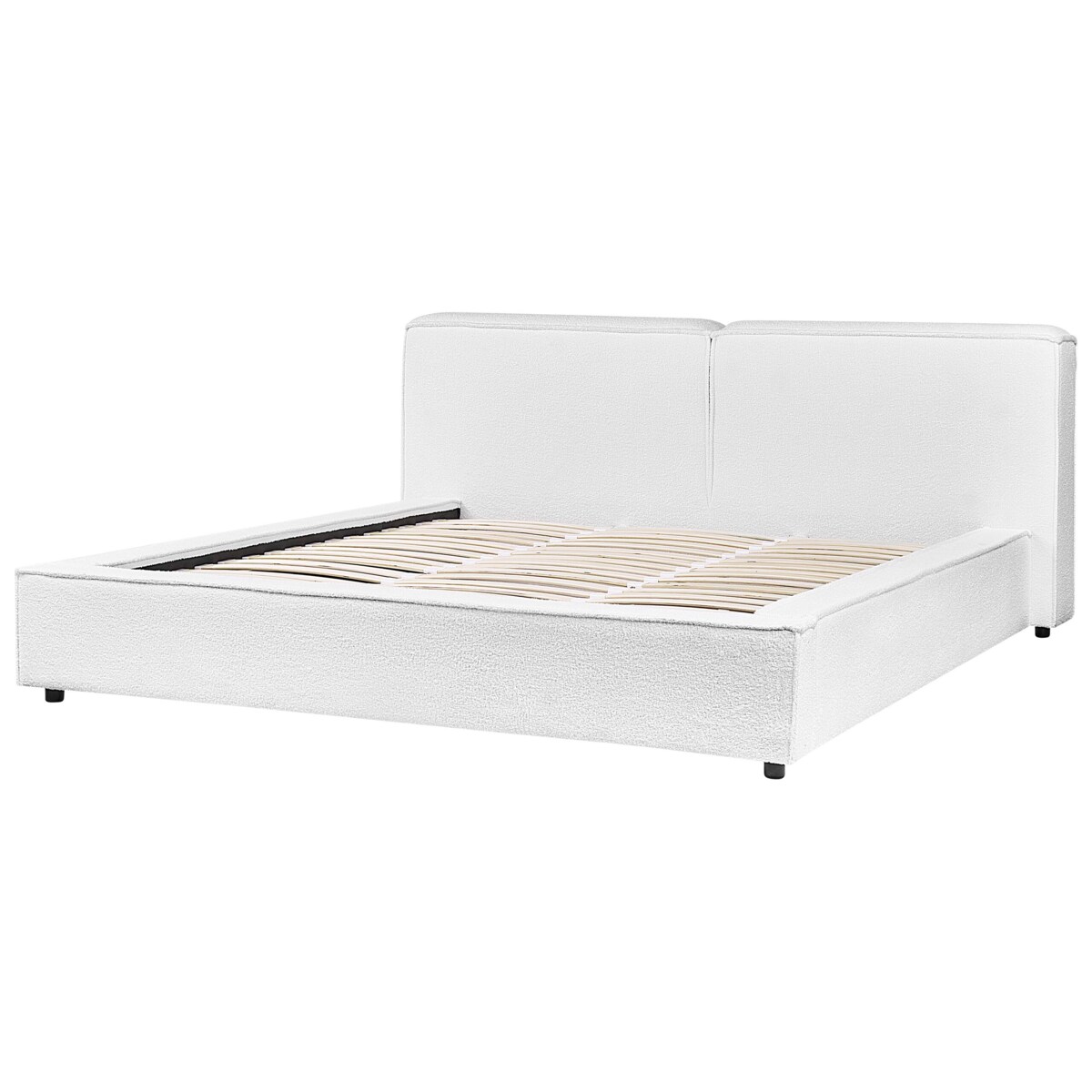 Łóżko boucle 180 x 200 cm białe LINARDS