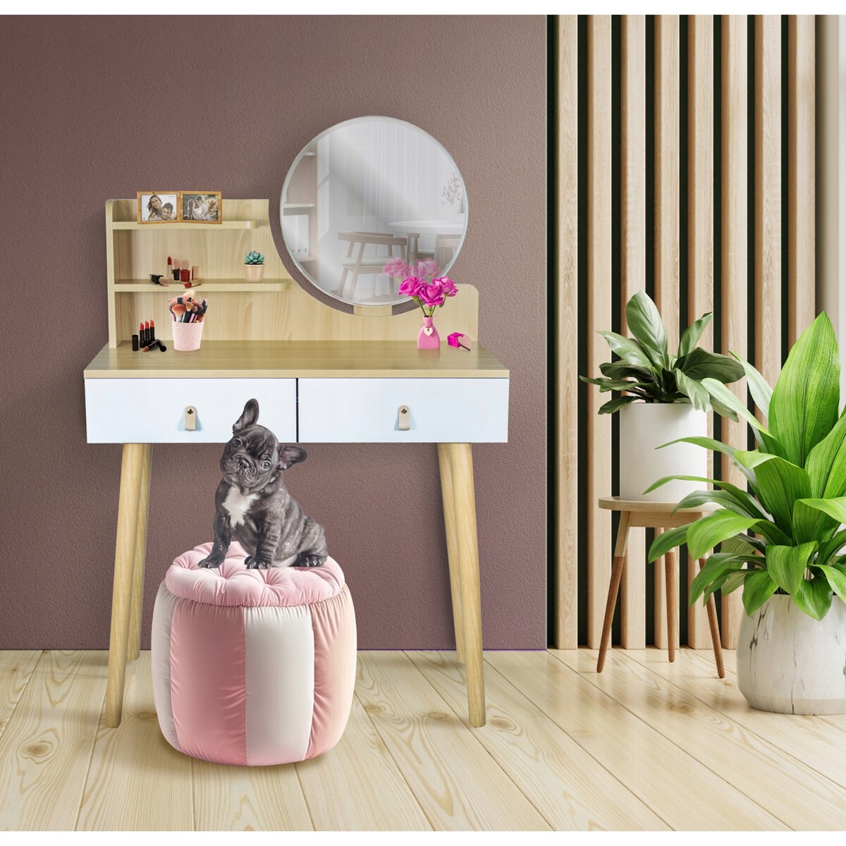 Toaletka z lustrem SCANDI kosmetyczna skandynawska