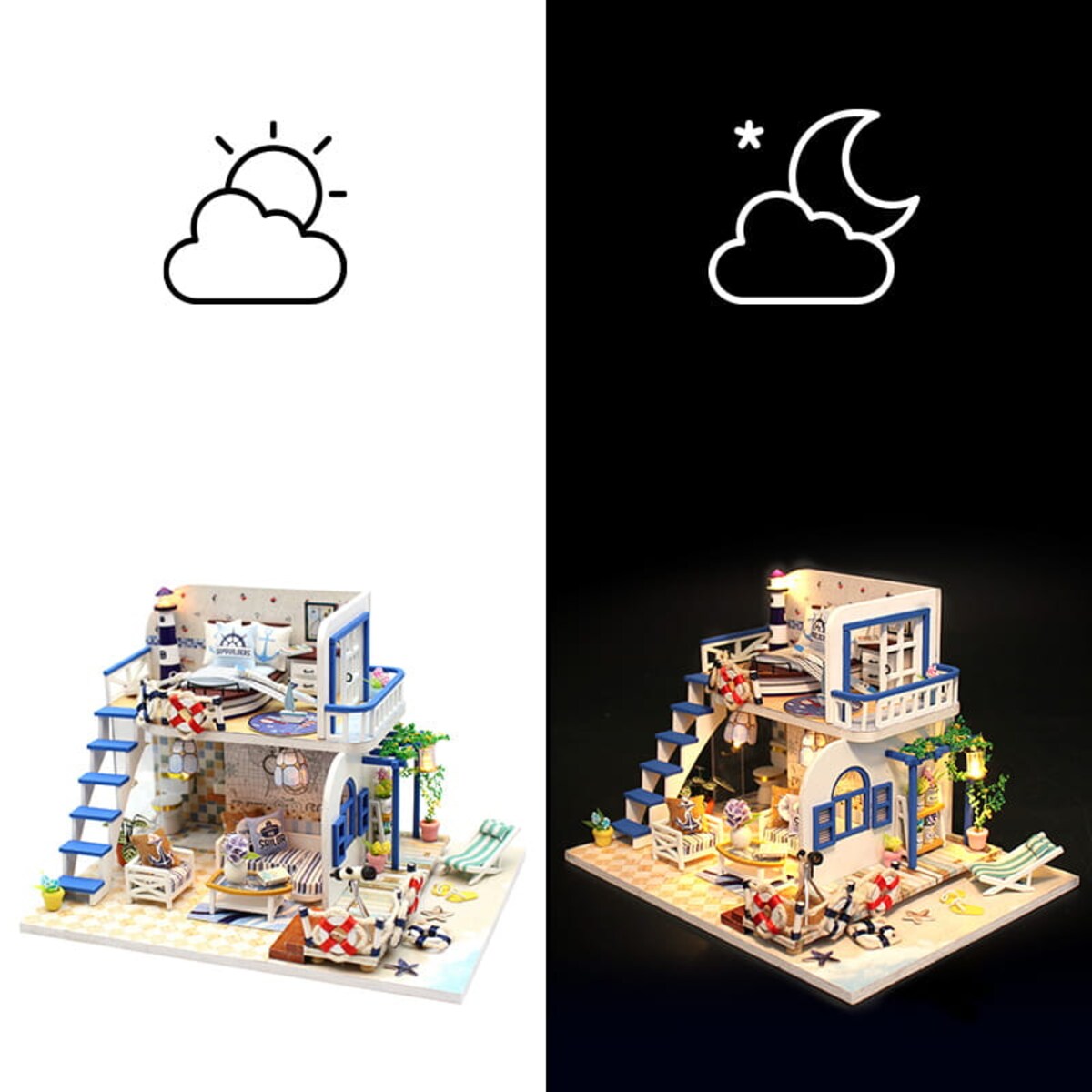 Miniaturowy domek - Lazurowy poranek