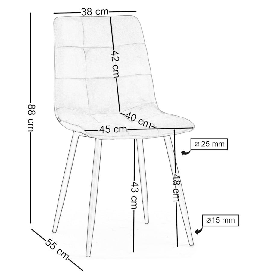 Krzesło tapicerowane pikowane welurowe do salonu jadalni PARMA jasnoszara