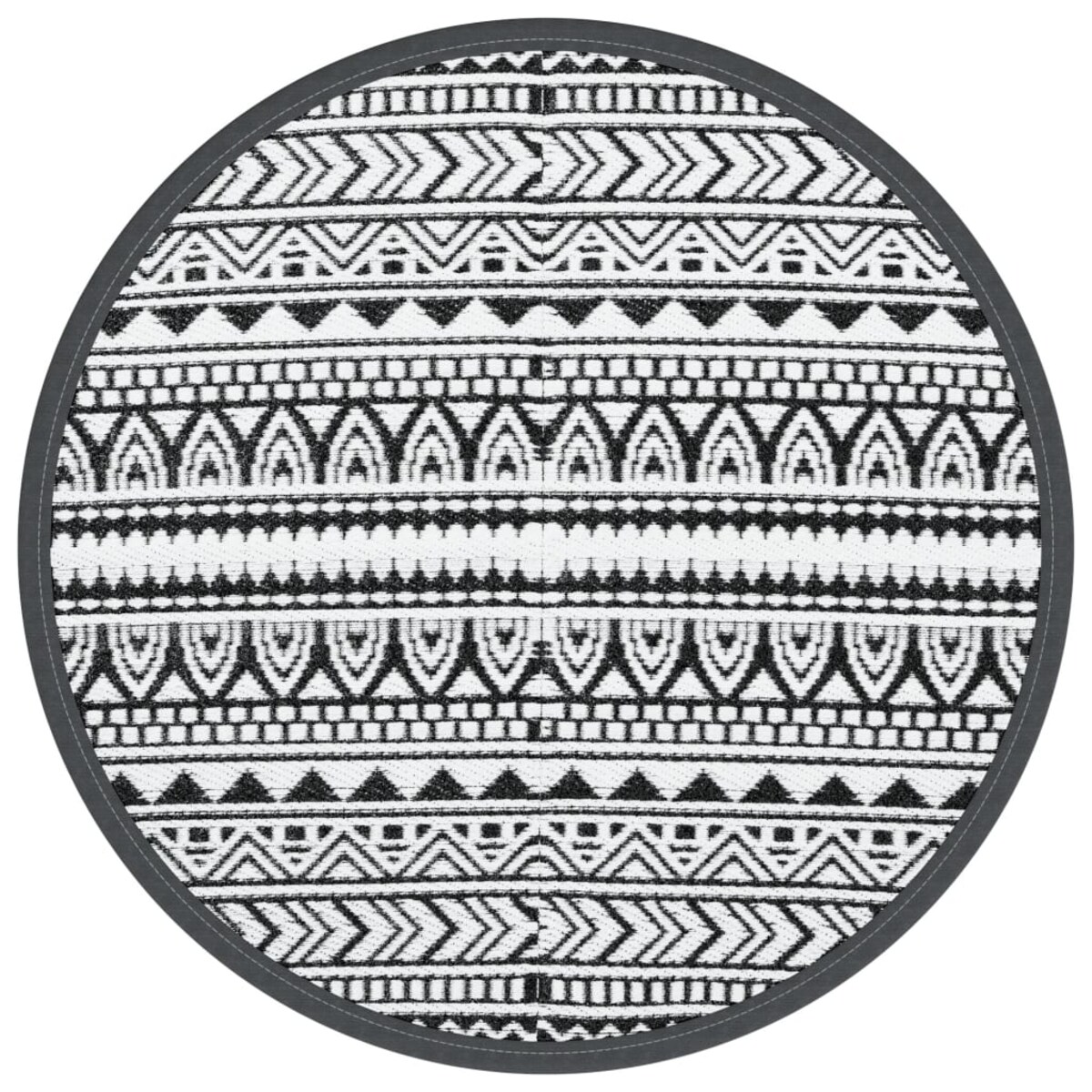 vidaXL Dywan zewnętrzny, ARAKIL czarny, Ø200 cm, PP