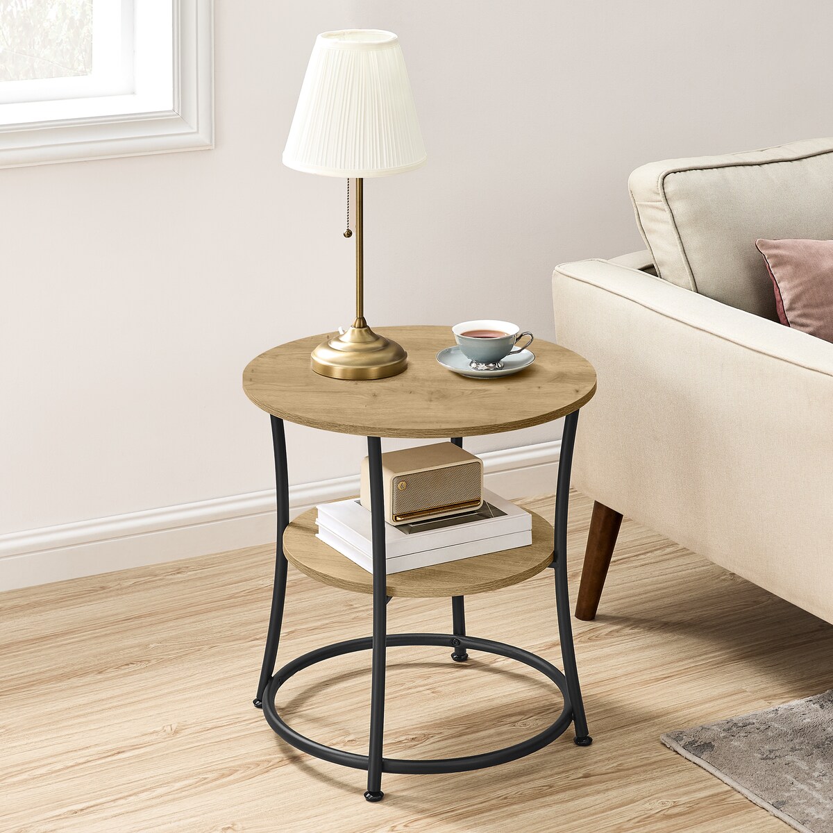 Stolik kawowy do salonu w nowoczesnym stylu dąb artisan, czarny