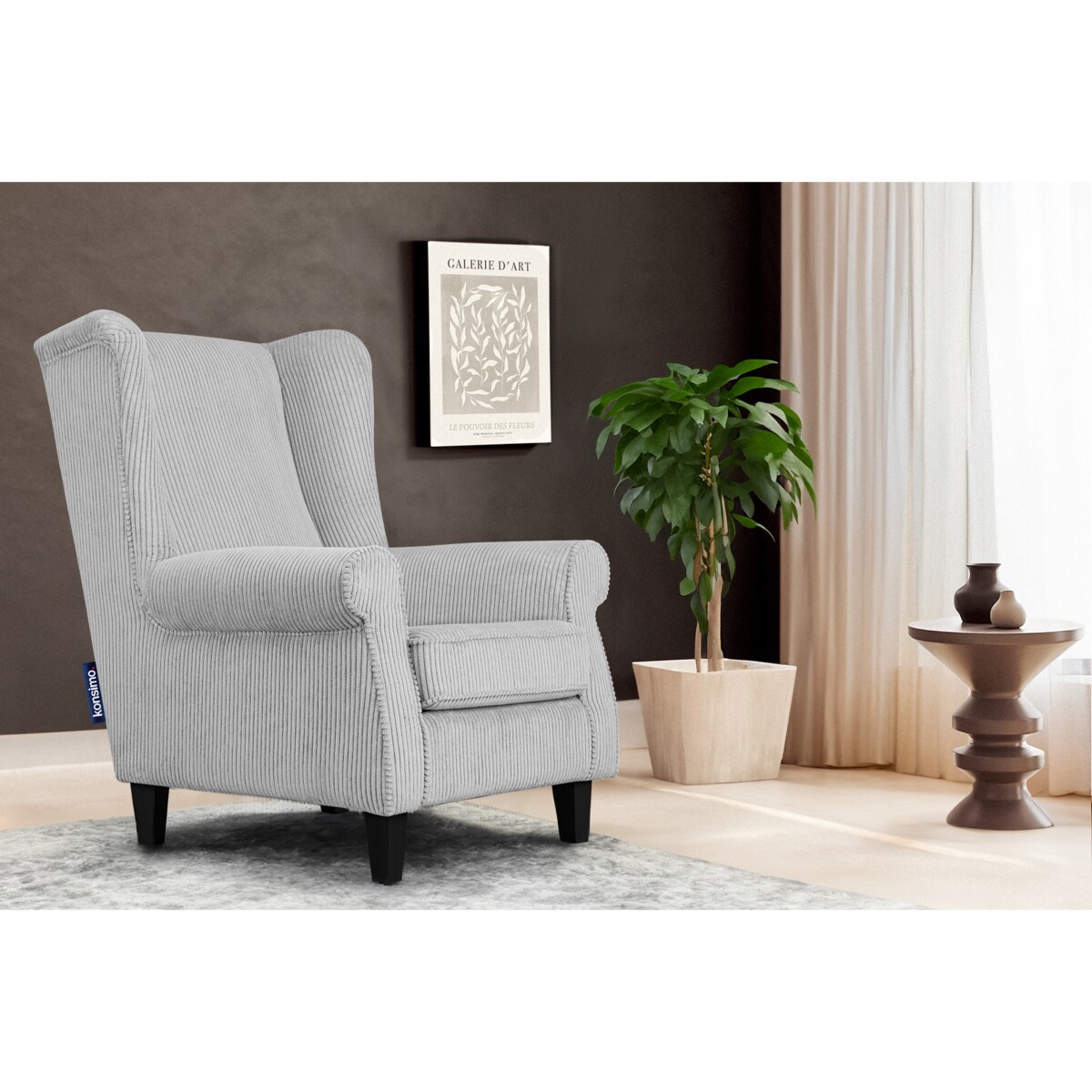 KONSIMO MILES Fotel, kolor Szary