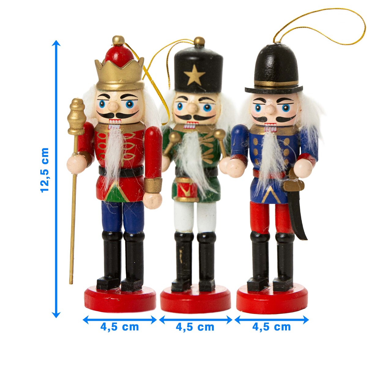 Zawieszka Bombka Zestaw Dziadek Do Orzechów 12,5 Cm Boże Narodzenie