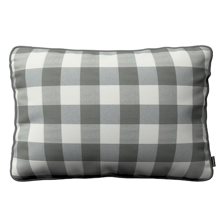 Poszewka Gabi na poduszkę prostokątna 60x40 szaro-biała krata (5,5x5,5cm)