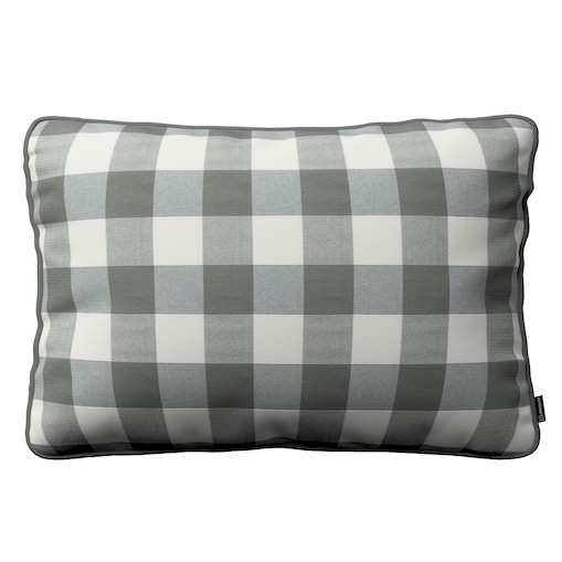Poszewka Gabi na poduszkę prostokątna 60x40 szaro-biała krata (5,5x5,5cm)