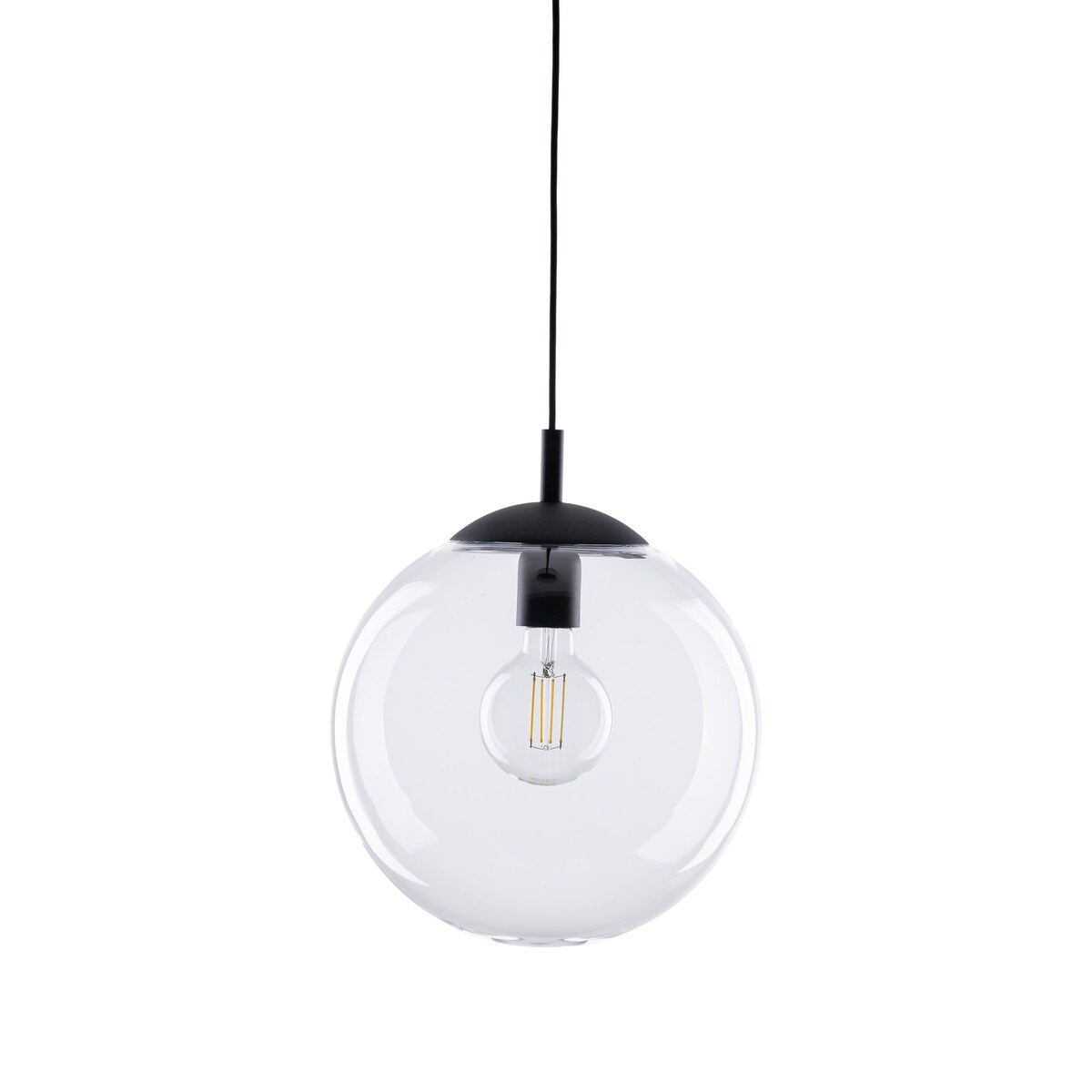 Lampa wisząca szklana ESME TRANSPARENT 3268 TK Lighting E27 czarna nowoczesna regulowana do salonu kuchni jadalni