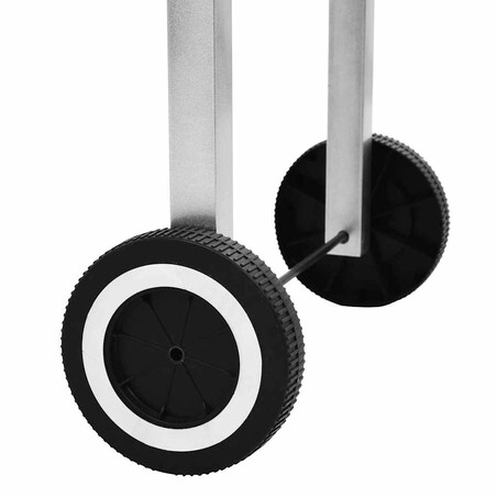 vidaXL Grill węglowy XXL na wózku, stal nierdzewna, z 2 półkami