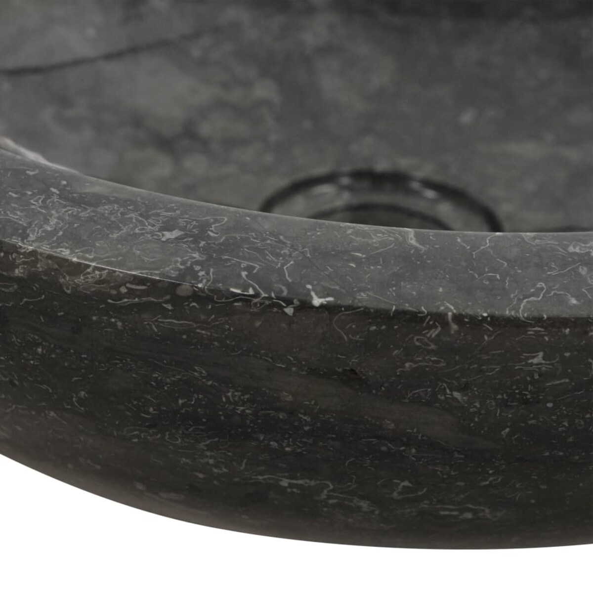 vidaXL Szafka łazienkowa z 2 umywalkami, drewno tekowe, czarny marmur