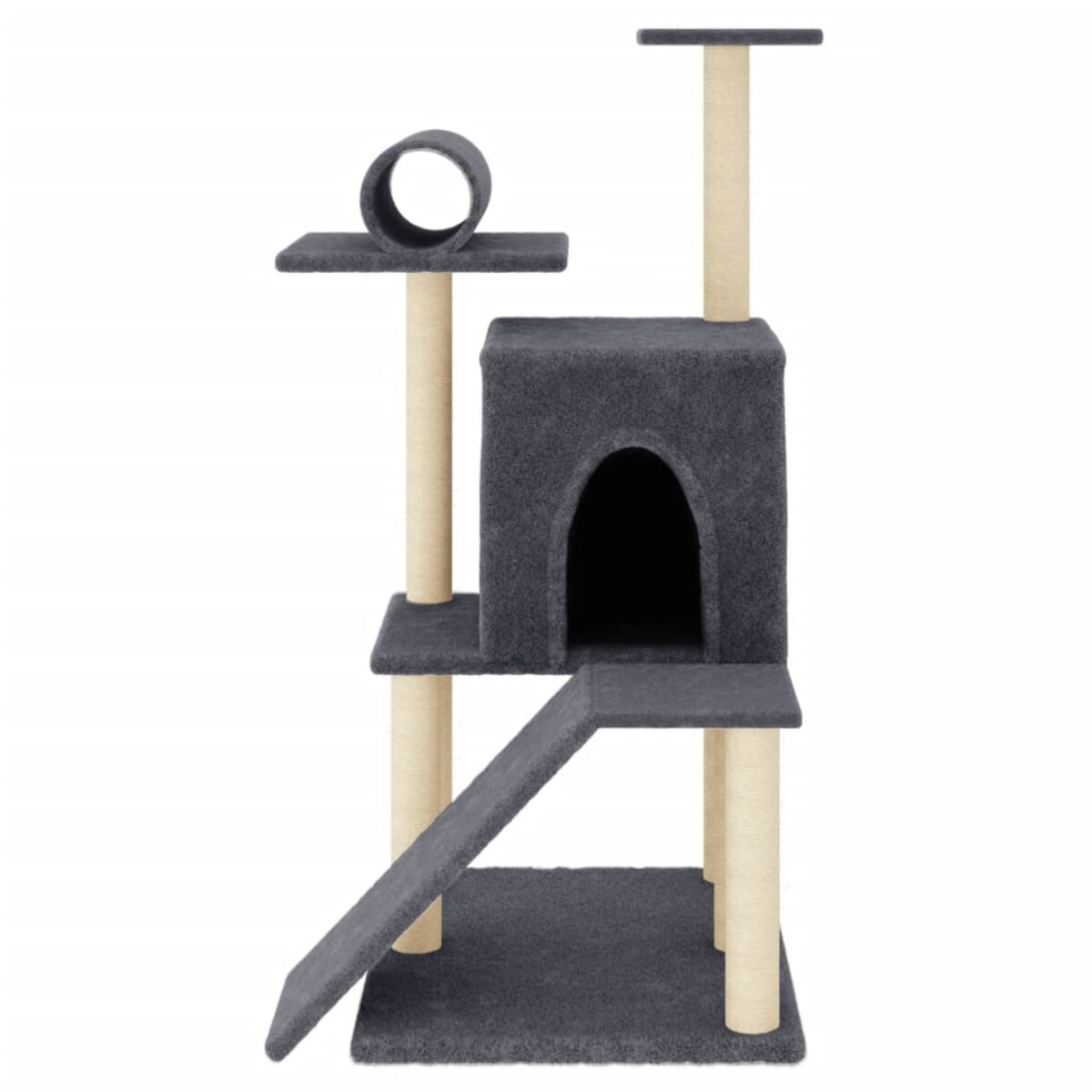 vidaXL Drapak dla kota, z sizalowymi słupkami, ciemnoszary, 110,5 cm