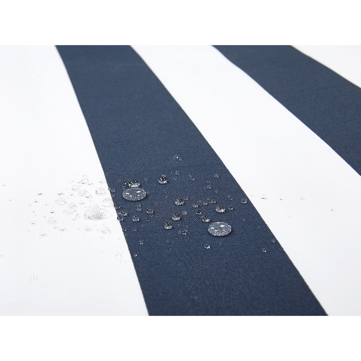 Ławka ogrodowa z certyfikowanego drewna 120 cm z poduszką niebieską VIVARA