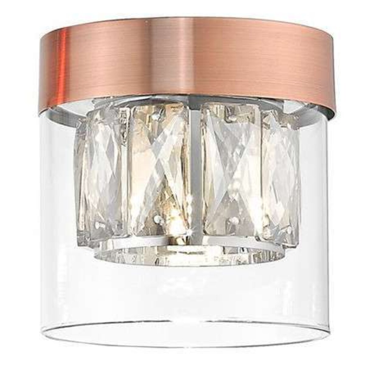 Plafon LAMPA sufitowa GEM C0389-01A-P7AC Zumaline szklana OPRAWA tuba glamour okrągła czarna przezroczysta