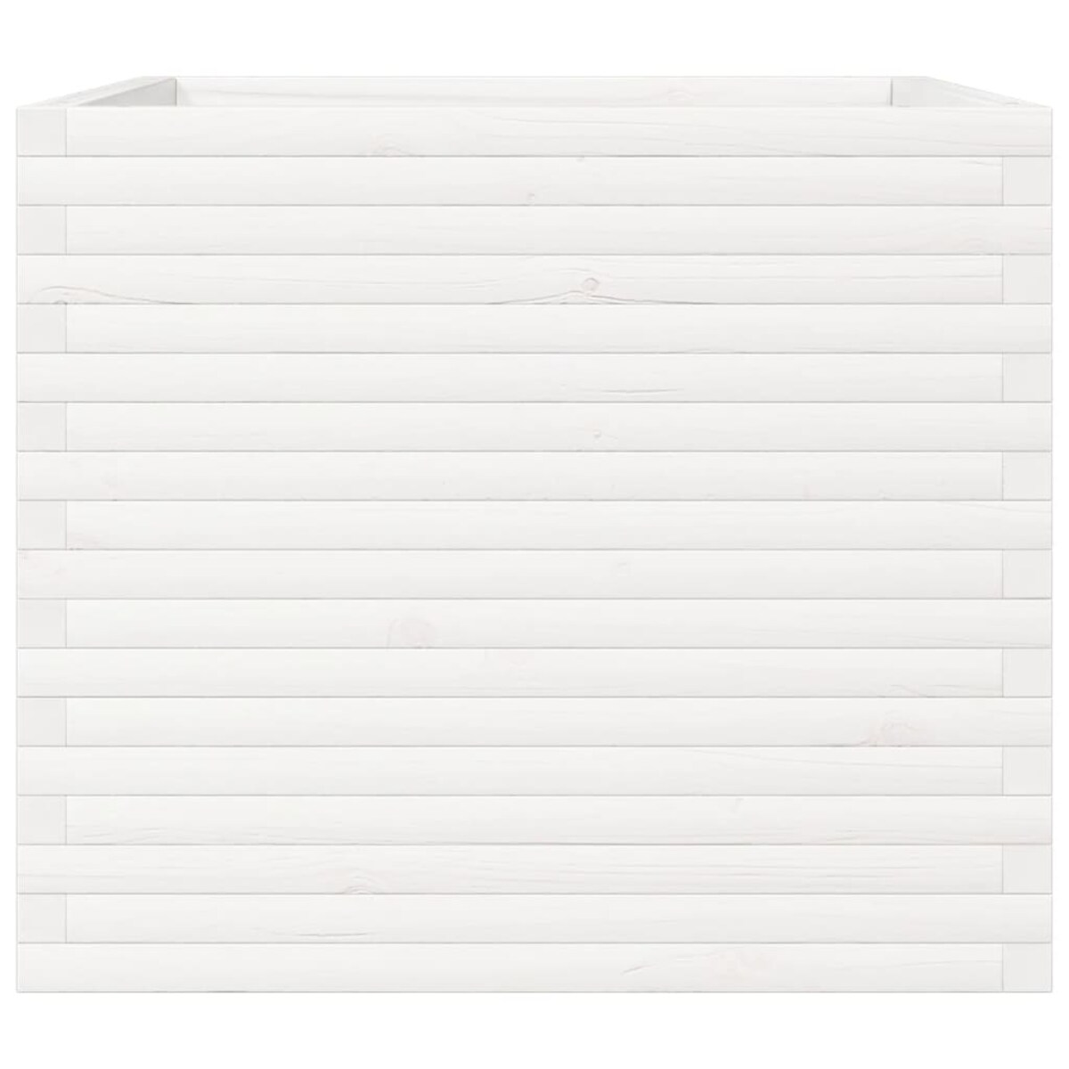 vidaXL Donica ogrodowa, biała, 80x80x68,5 cm, lite drewno sosnowe