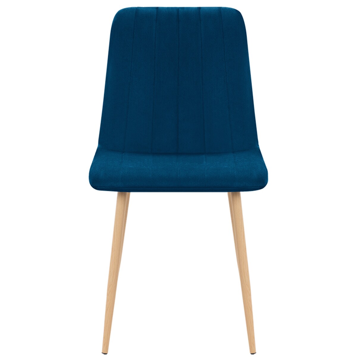 Krzesło tapicerowane do salonu jadalni welurowe pikowane granatowe