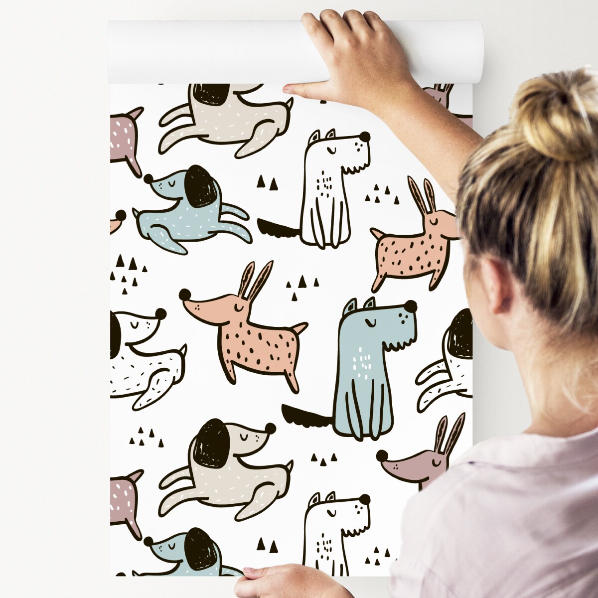 Tapeta Dziecięca KOLOROWE Pieski Zwierzątka