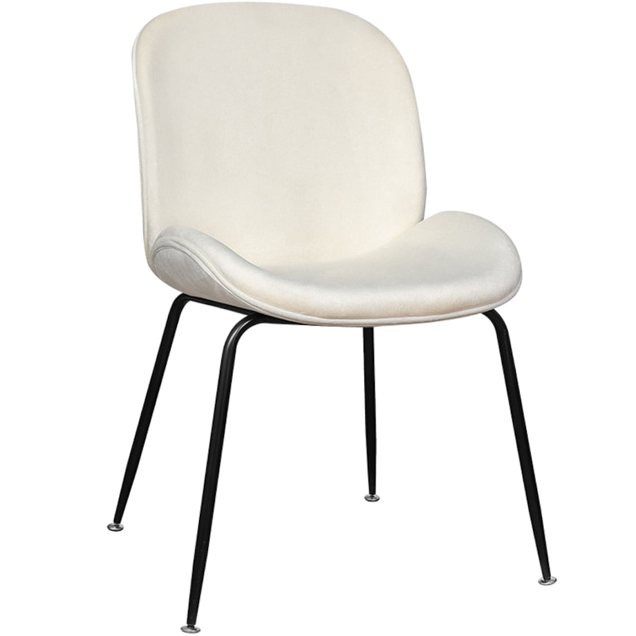 Krzesło tapicerowane welurowe do salonu jadalni beżowe