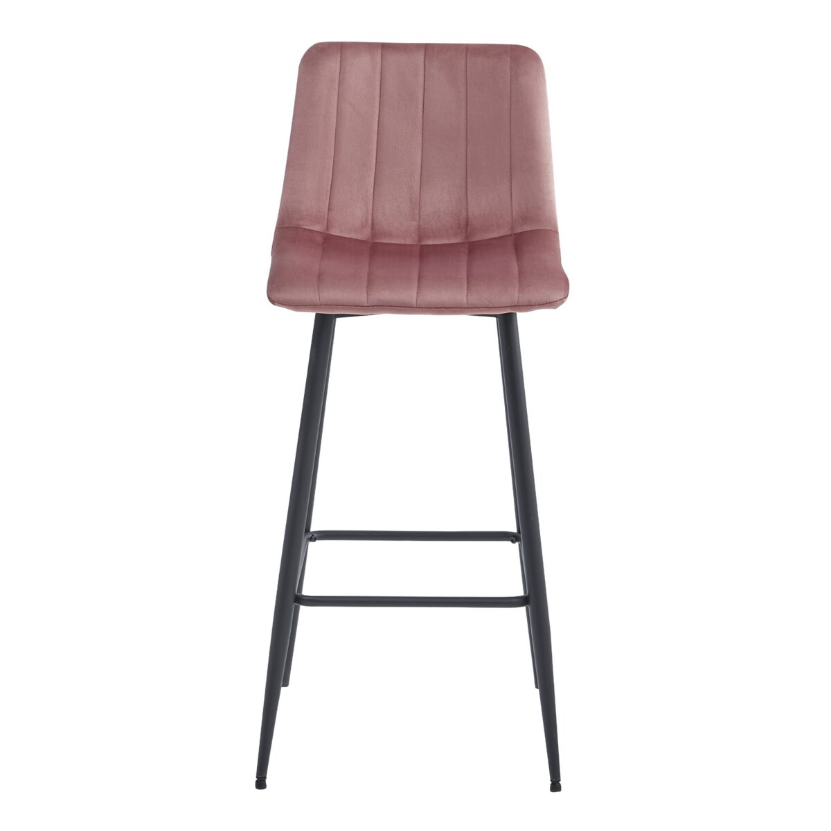 Hoker Do Jadalni Kuchni Baru Wysoki Pozza - Aksamit Ciemny Róż / Nogi Czarne X 3