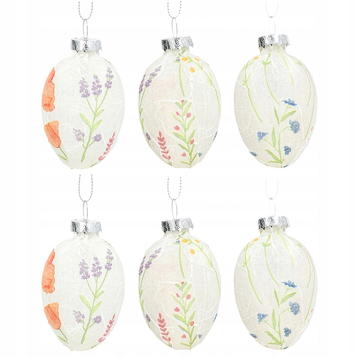ZAWIESZKA WIELKANOCNA JAJKO JAJO BOMBKA NA WIELKANOC BIAŁA 6szt SZKLANA