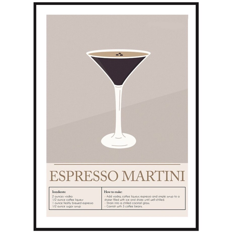 Poster Story, Plakat, Obraz - Espresso Martini No2, wymiary 42 x 60 cm