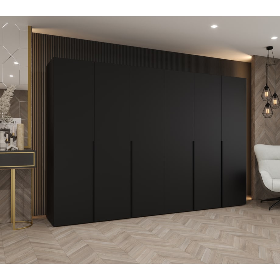 Szafa uchylna otwierana ALICANTE 1 300 wys. 202 cm Czarny + u. Czarny