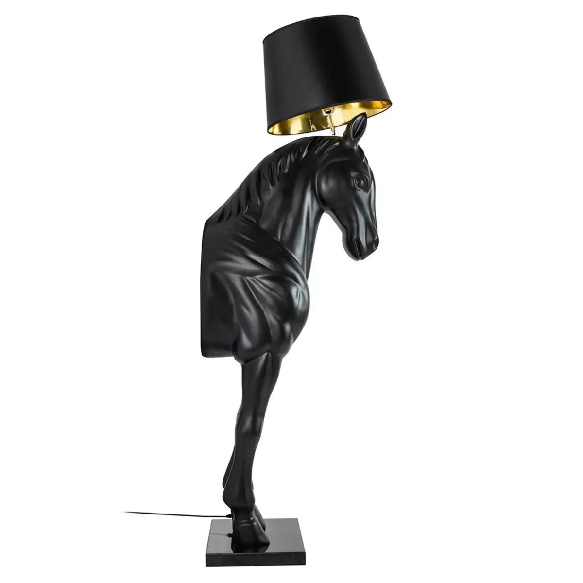 Sypialniana lampa podłogowa Horse M czarny koń nowoczesny