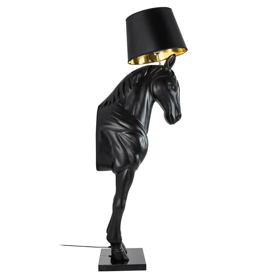 Sypialniana lampa podłogowa Horse M czarny koń nowoczesny