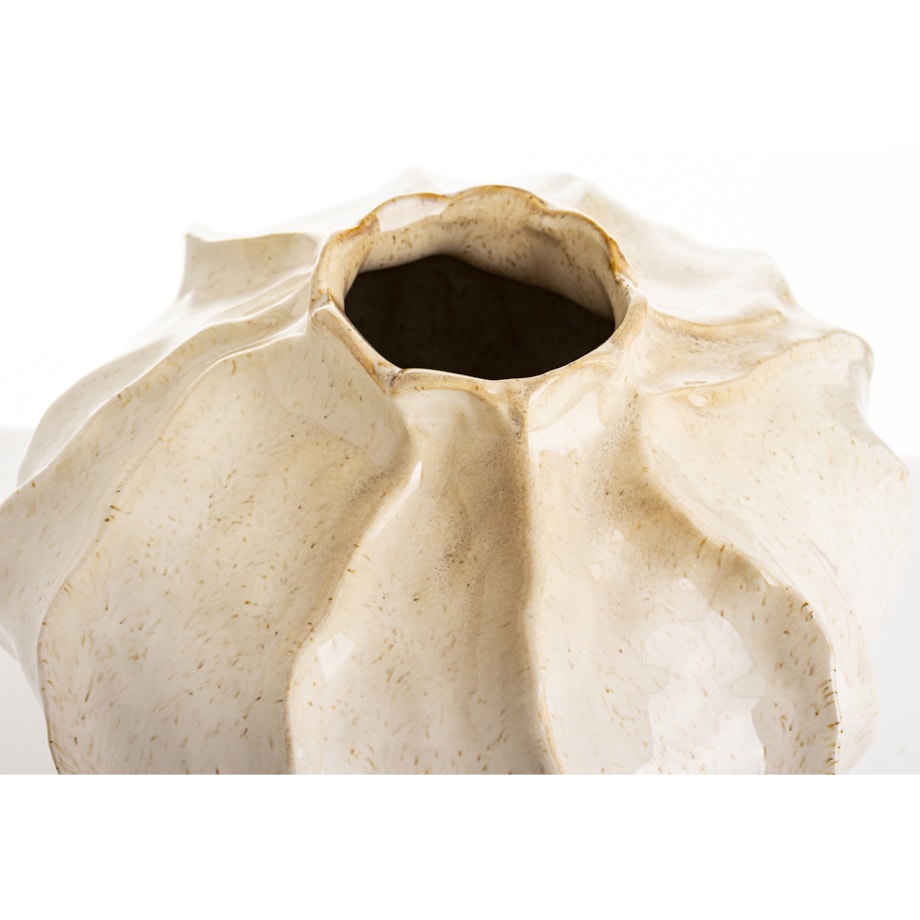 Wazon ceramiczny 20,5x20x20 cm PIEGA beżowy