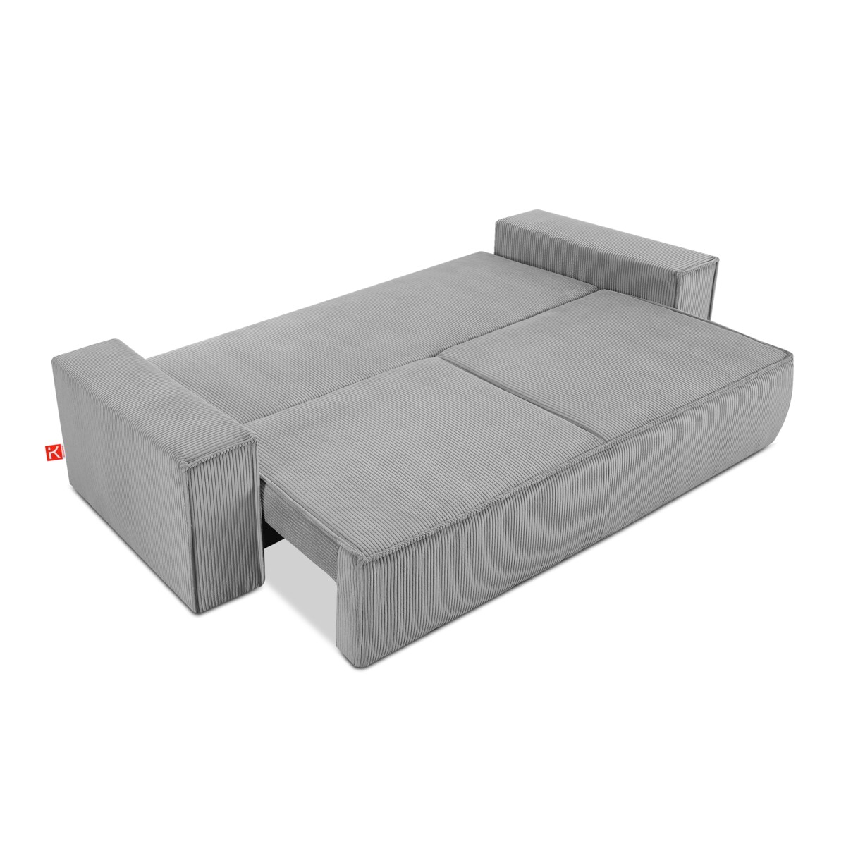 KONSIMO NAPI Sofa 3-osobowa z pojemnikiem na pościel, jasnoszara