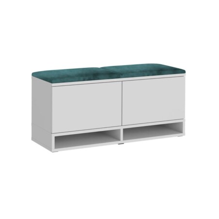 Szafka na buty z siedziskiem DUBAI biała/zielona