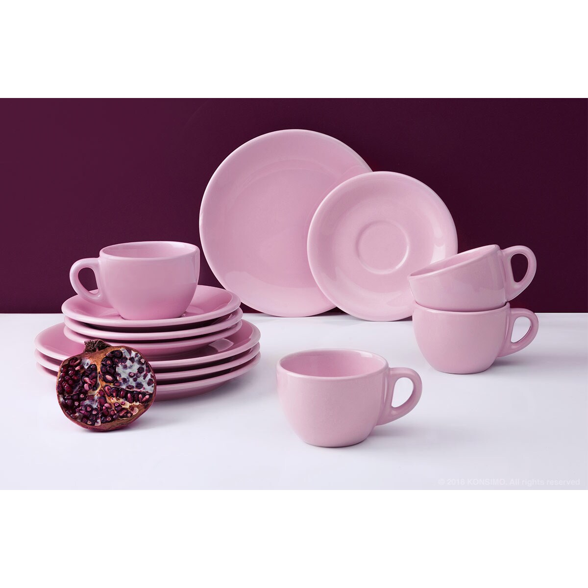 Konsimo LUPIN Spodek filiżanki do kawy, różowy