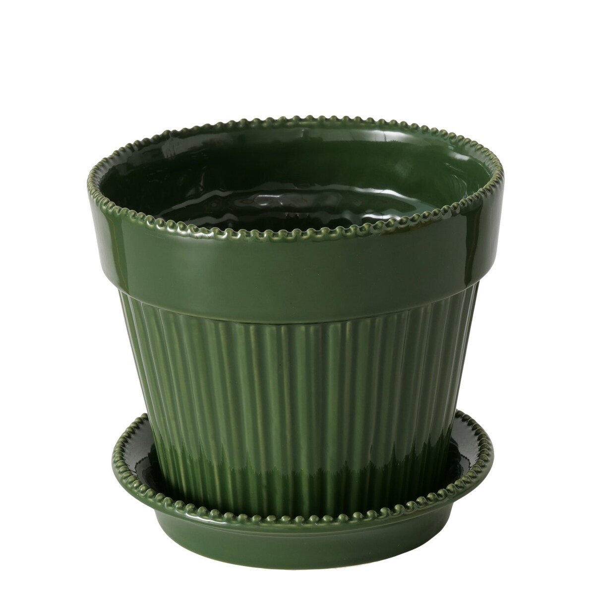 Zestaw doniczka porcelanowa z podstawką JUNIPER, 14,9 cm