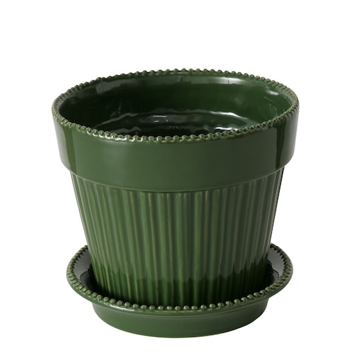 Zestaw doniczka porcelanowa z podstawką JUNIPER, 14,9 cm