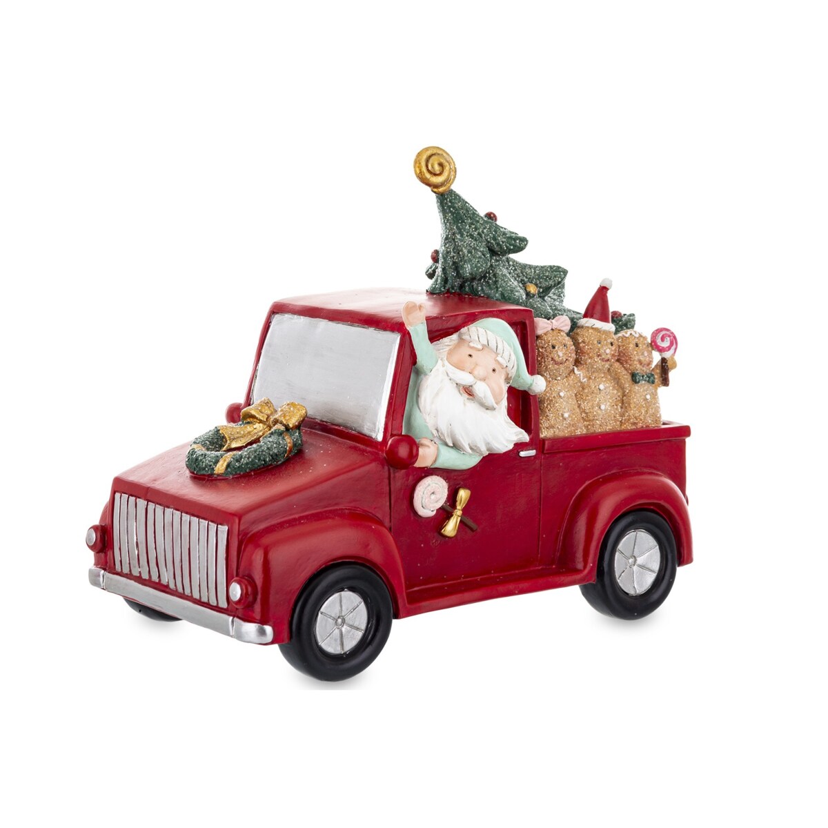 Figurka - Mikołaj w samochodzie 18x22 cm