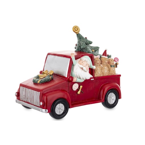 Figurka - Mikołaj w samochodzie 18x22 cm