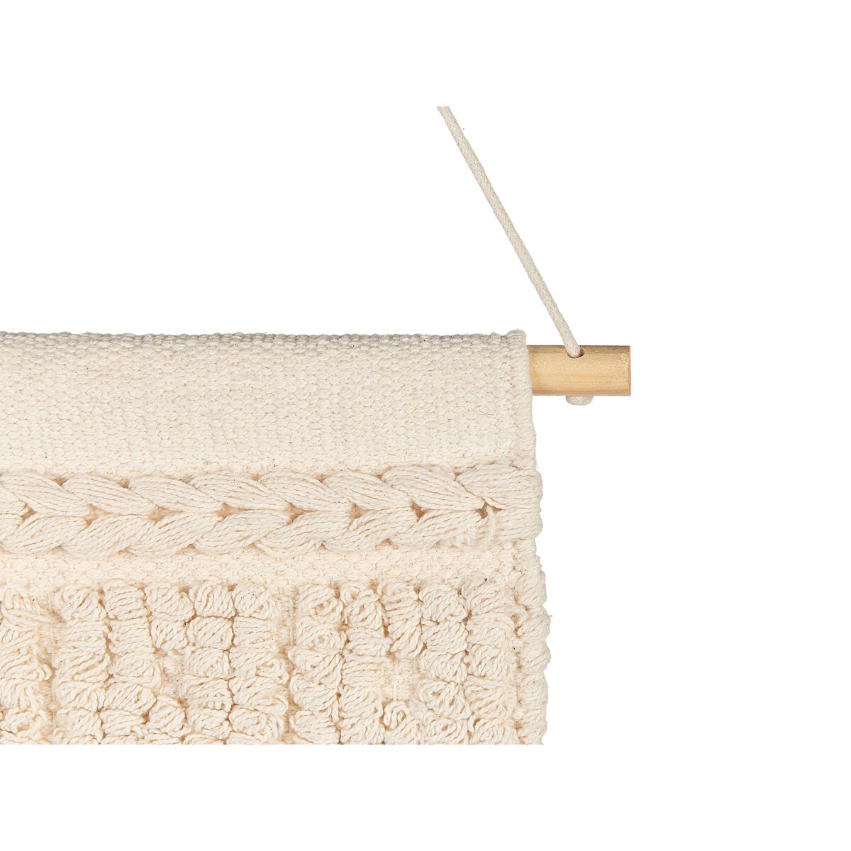 Dekoracja ścienna z frędzlami bawełniana beżowa KAMOKE