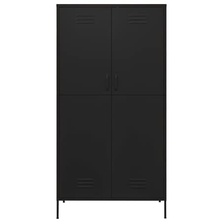 vidaXL Szafa, czarna, 90x50x180 cm, stalowa