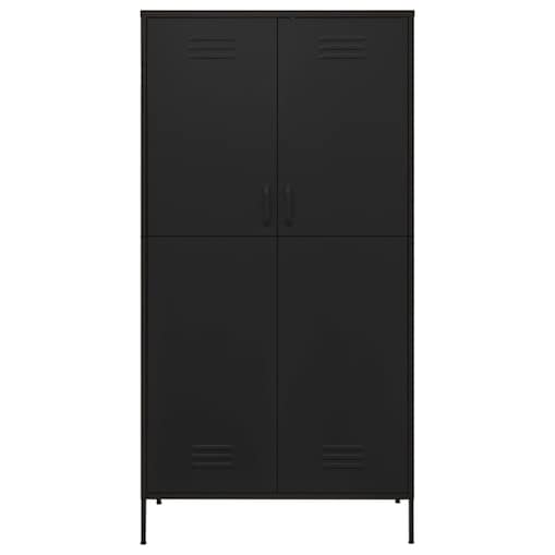 vidaXL Szafa, czarna, 90x50x180 cm, stalowa