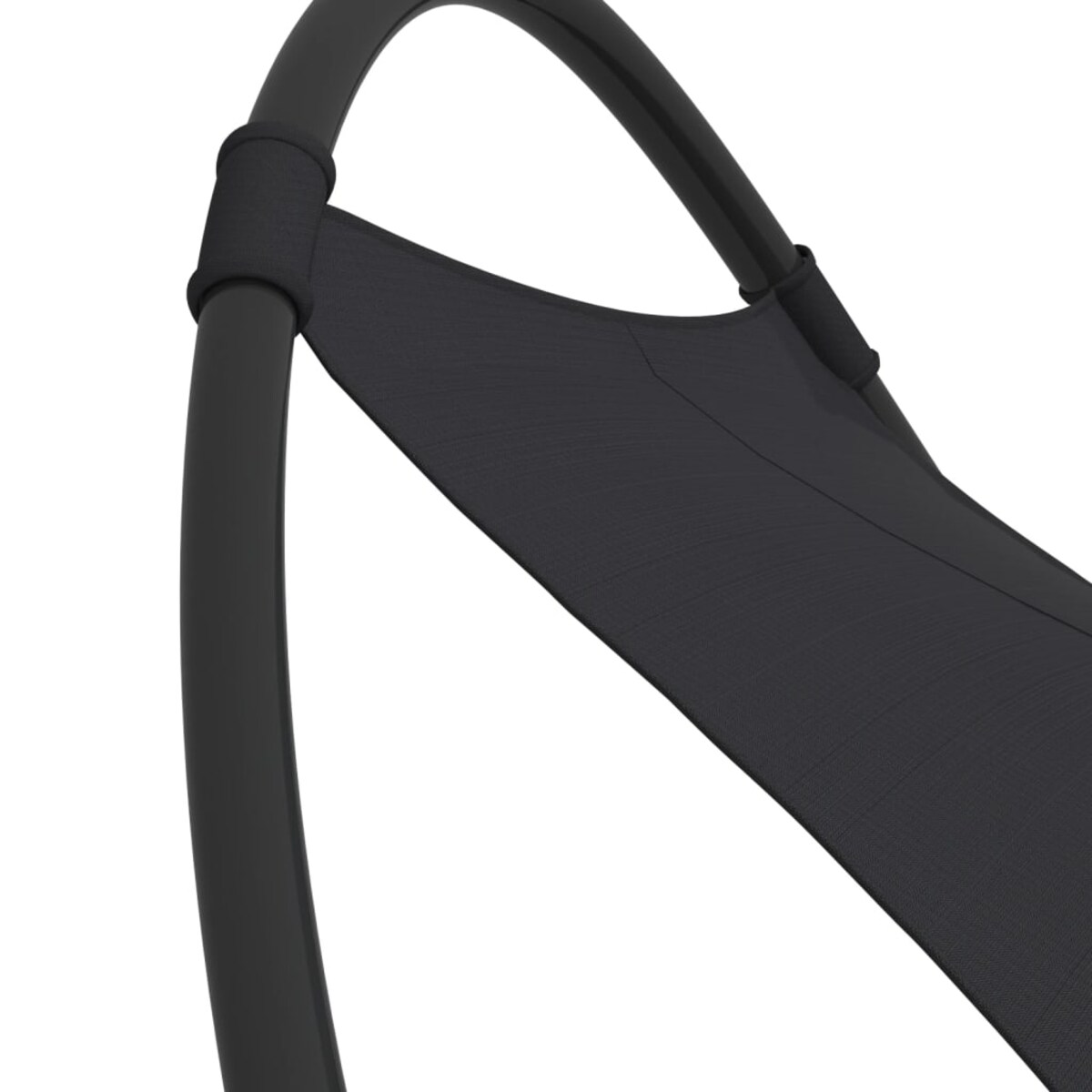 vidaXL Leżak bujany z kółkami, stal i tkanina textilene, czarny