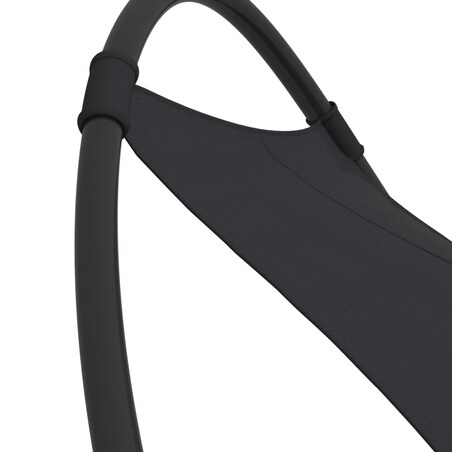 vidaXL Leżak bujany z kółkami, stal i tkanina textilene, czarny