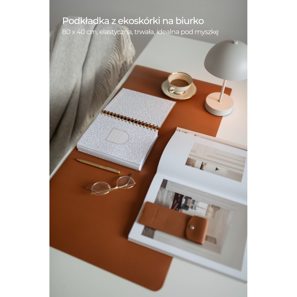 Ekskluzywna podkładka pod mysz i klawiaturę – Caramel Brown