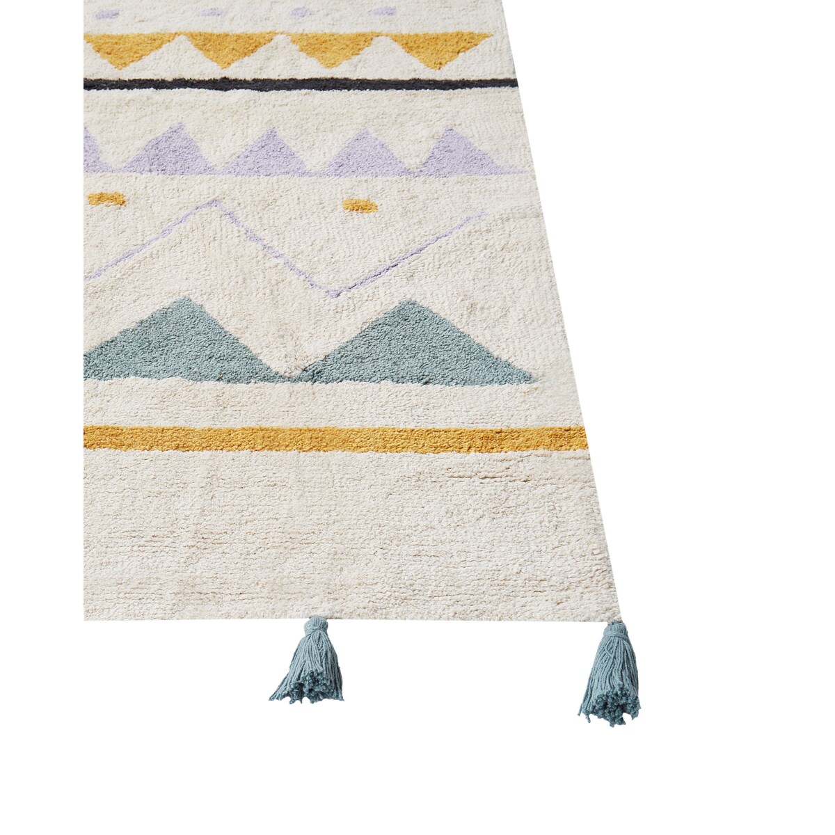 Dywan dziecięcy bawełniany 140 x 200 cm beżowo-zielony ZAYSAN