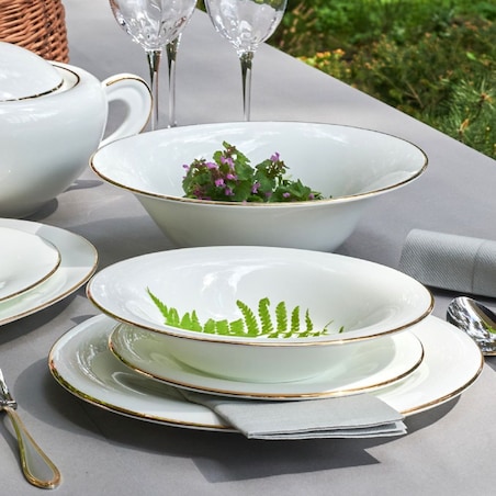 VILLA ITALIA Serwis obiadowy porcelanowy na 12 osób NAOMI GOLD