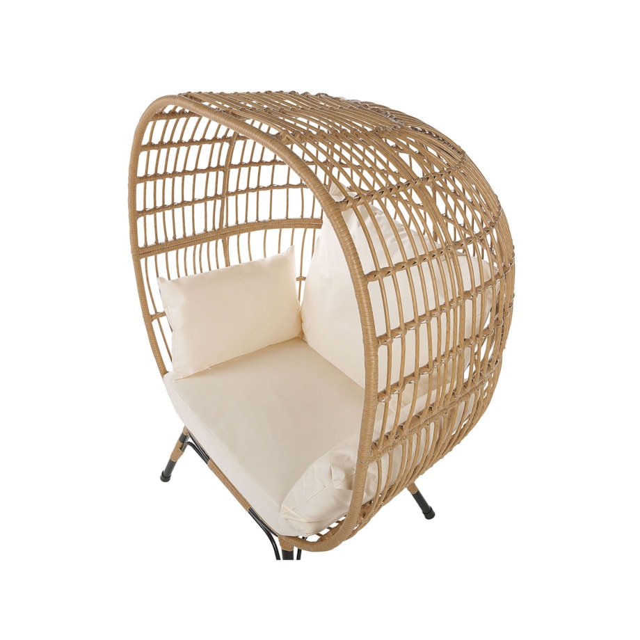 Fotel kokon z technorattanu naturalny VEROLI