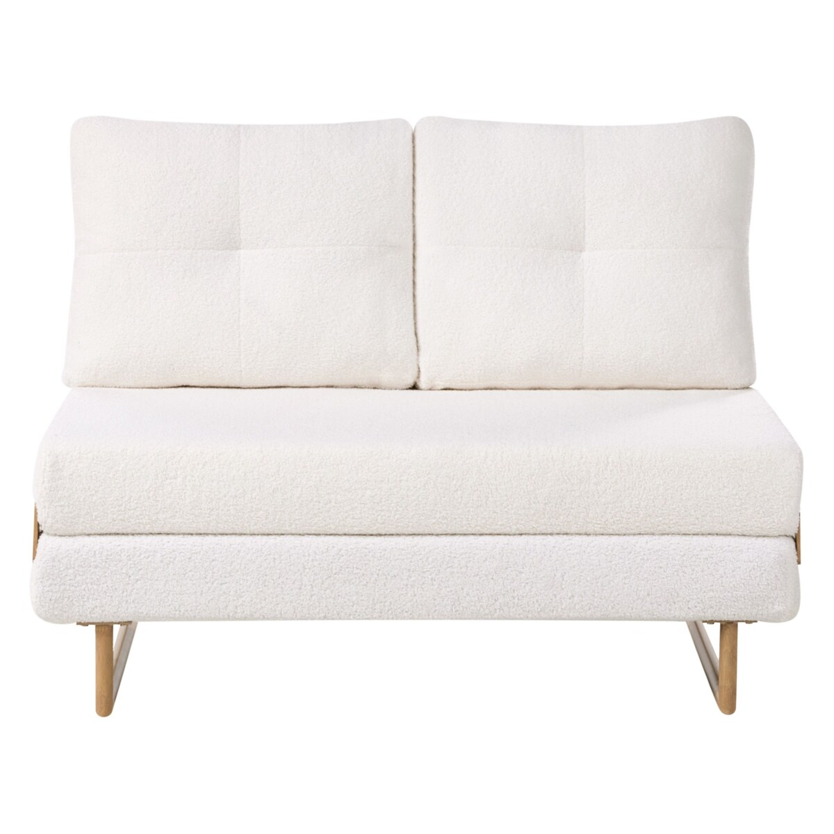 Sofa rozkładana dla 2 osób JERSLEV Boucle Złamana biel