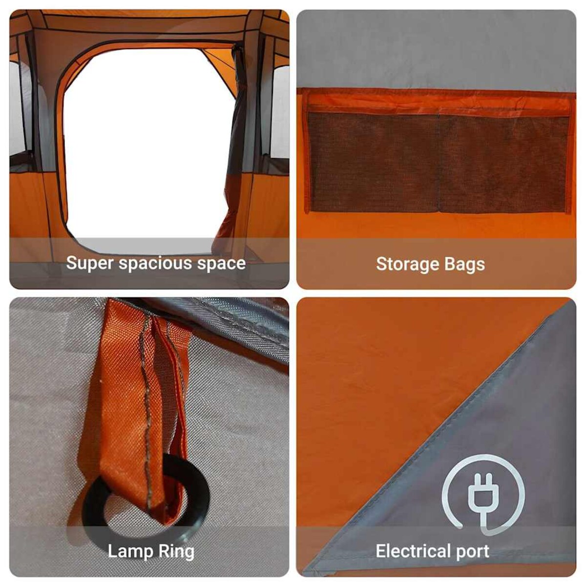 vidaXL Namioty Szary i pomarańczowy 435 x 255 x 216 cm Poliester