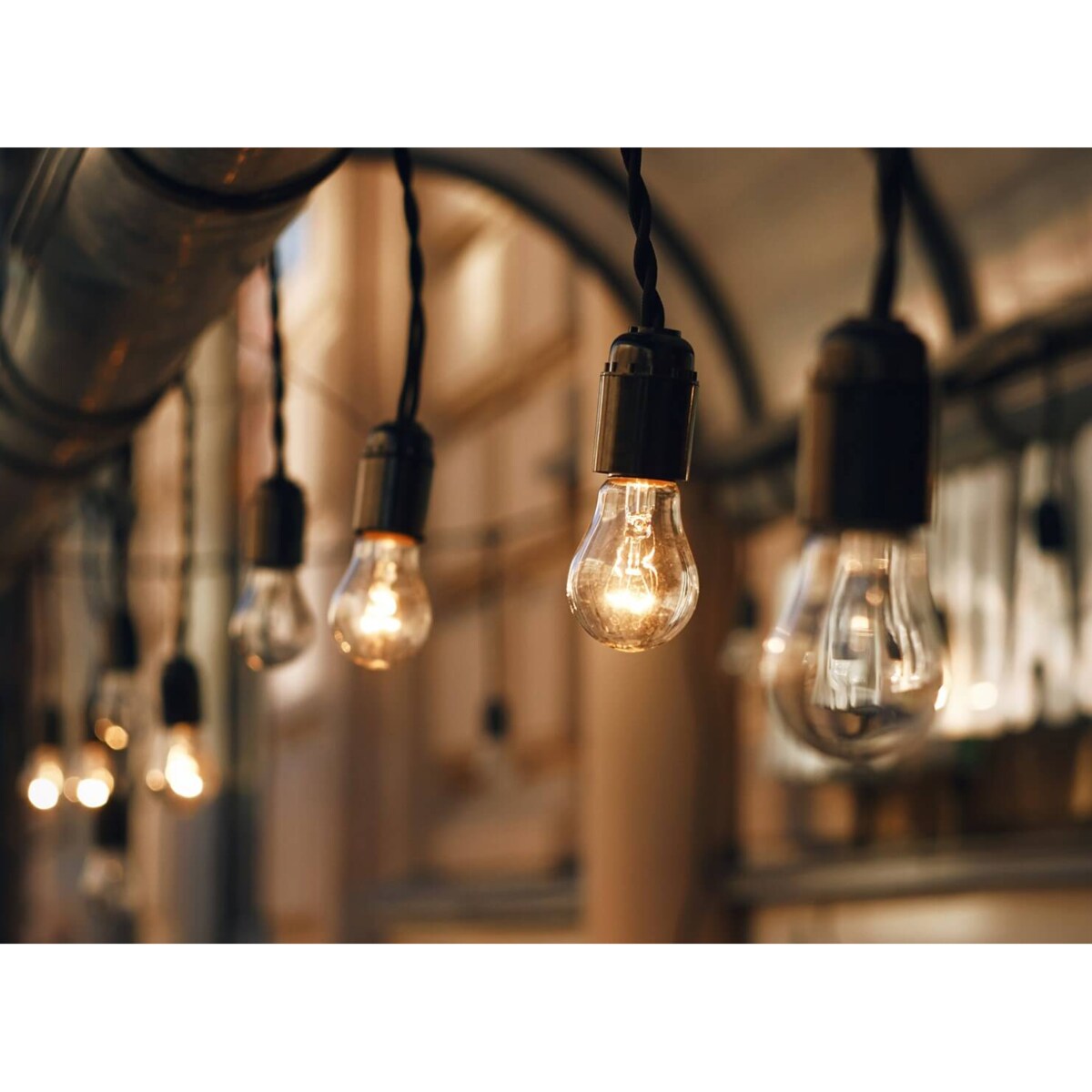 Girlanda ogrodowa z oprawkami E27 10szt 10m IP44 czarna